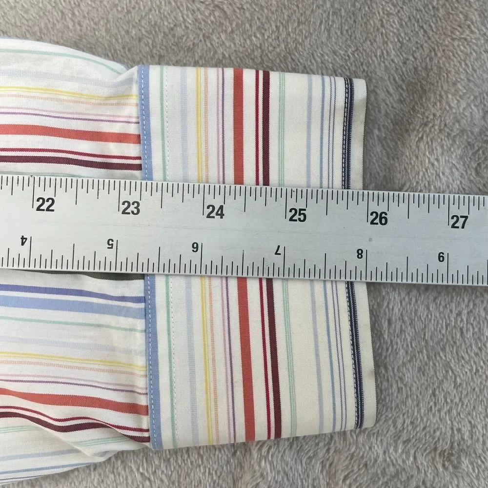 Vintage Banana Republic Shirt Men Multi Striped Long Sleeve‎ Preppy Causal